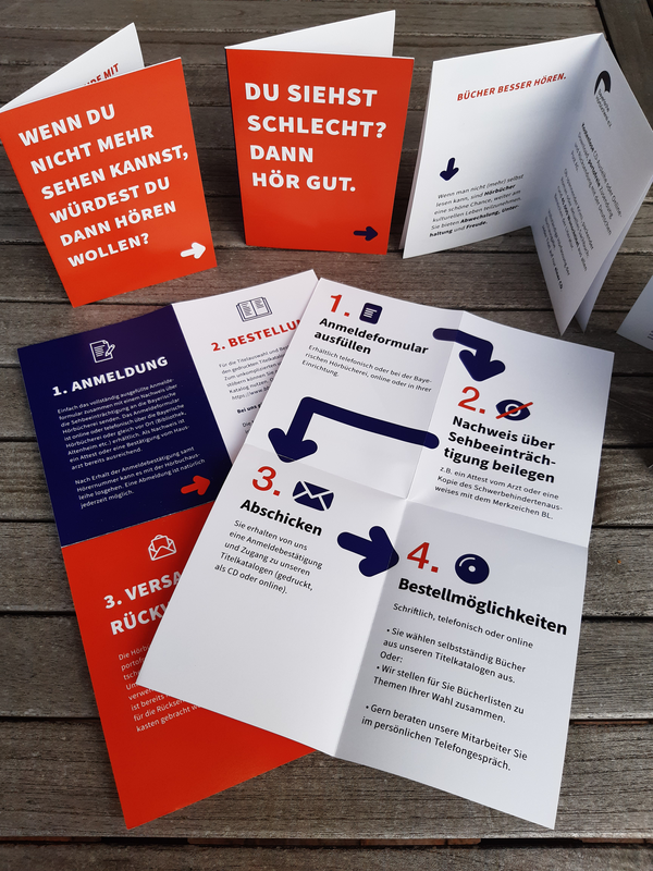 Flyer über die Hörbücherei